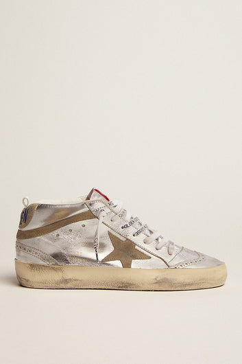 GG Mid Star Trainers in Silver Taupe