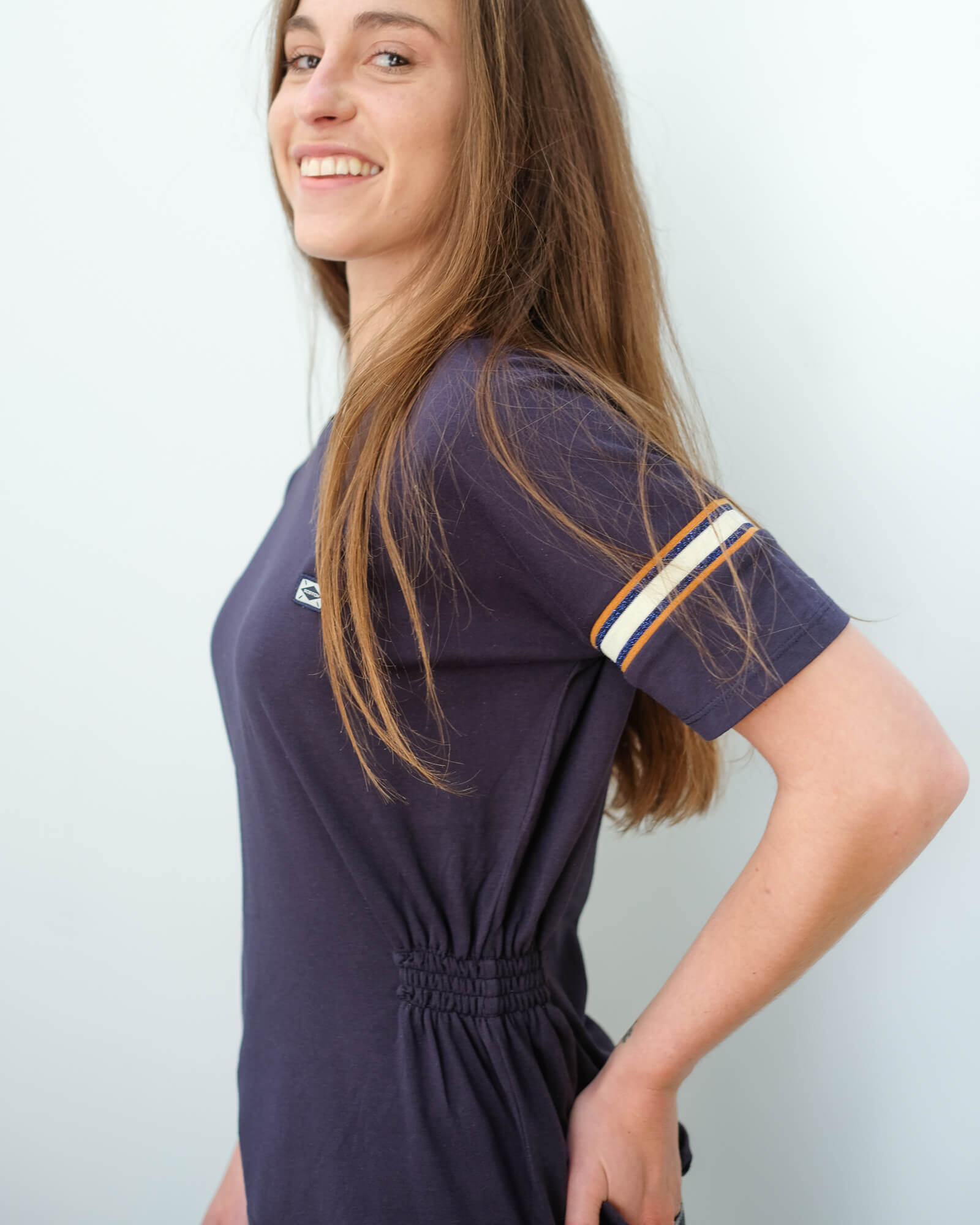 AB 151253 Soft tee with sporty rib detail in navy