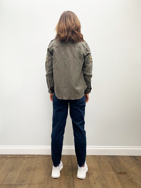 RAILS Conrad Jacket With Military Patch in Olive