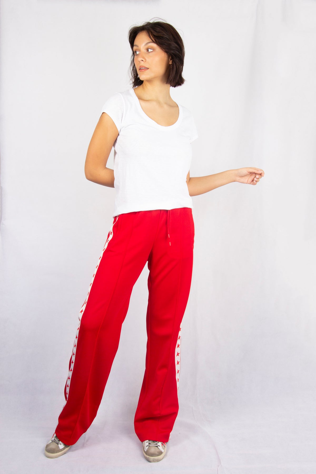 GG Dorotea Joggers with Star Strip in Red