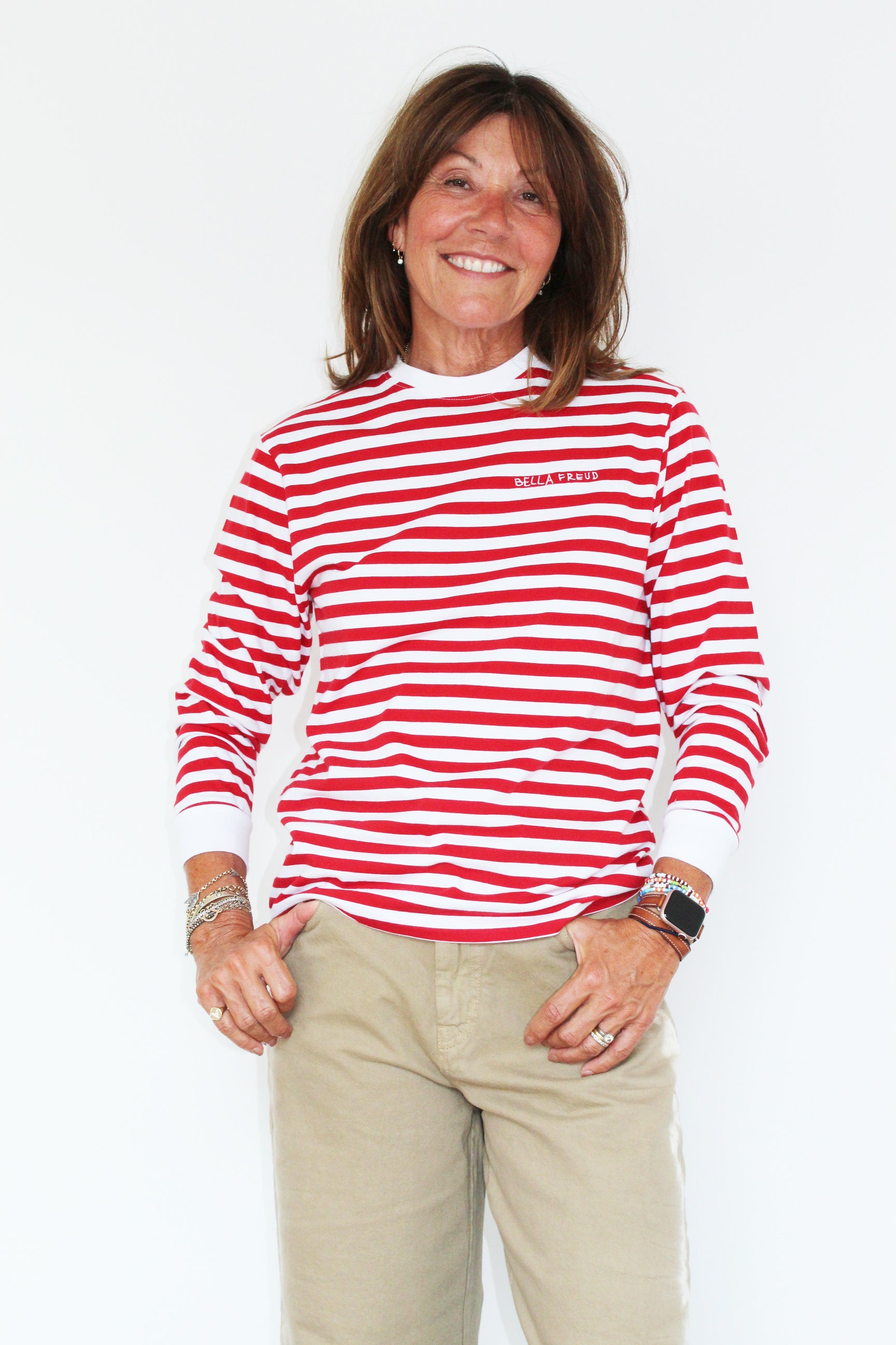 BF Bella Freud Striped T-shirt in Red