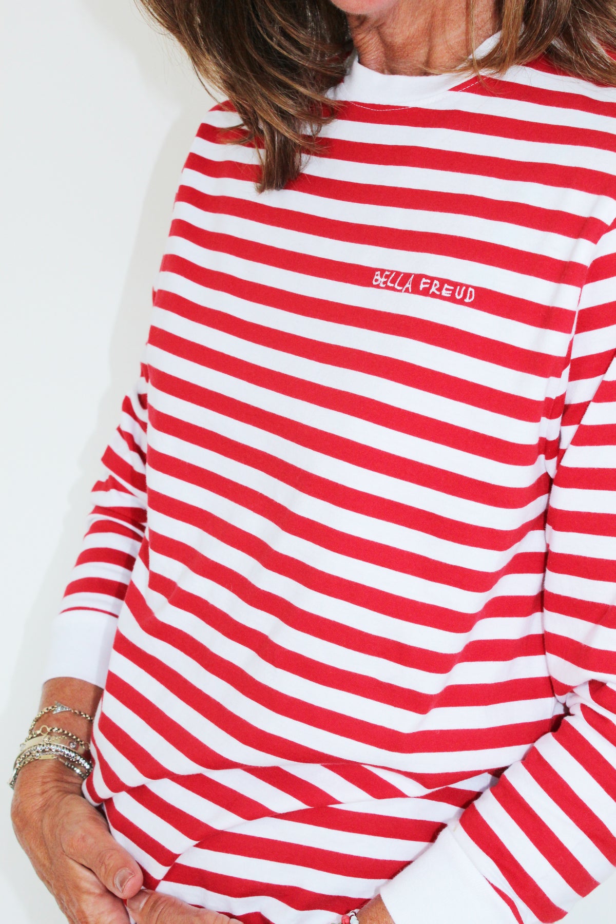 BF Bella Freud Striped T-shirt in Red