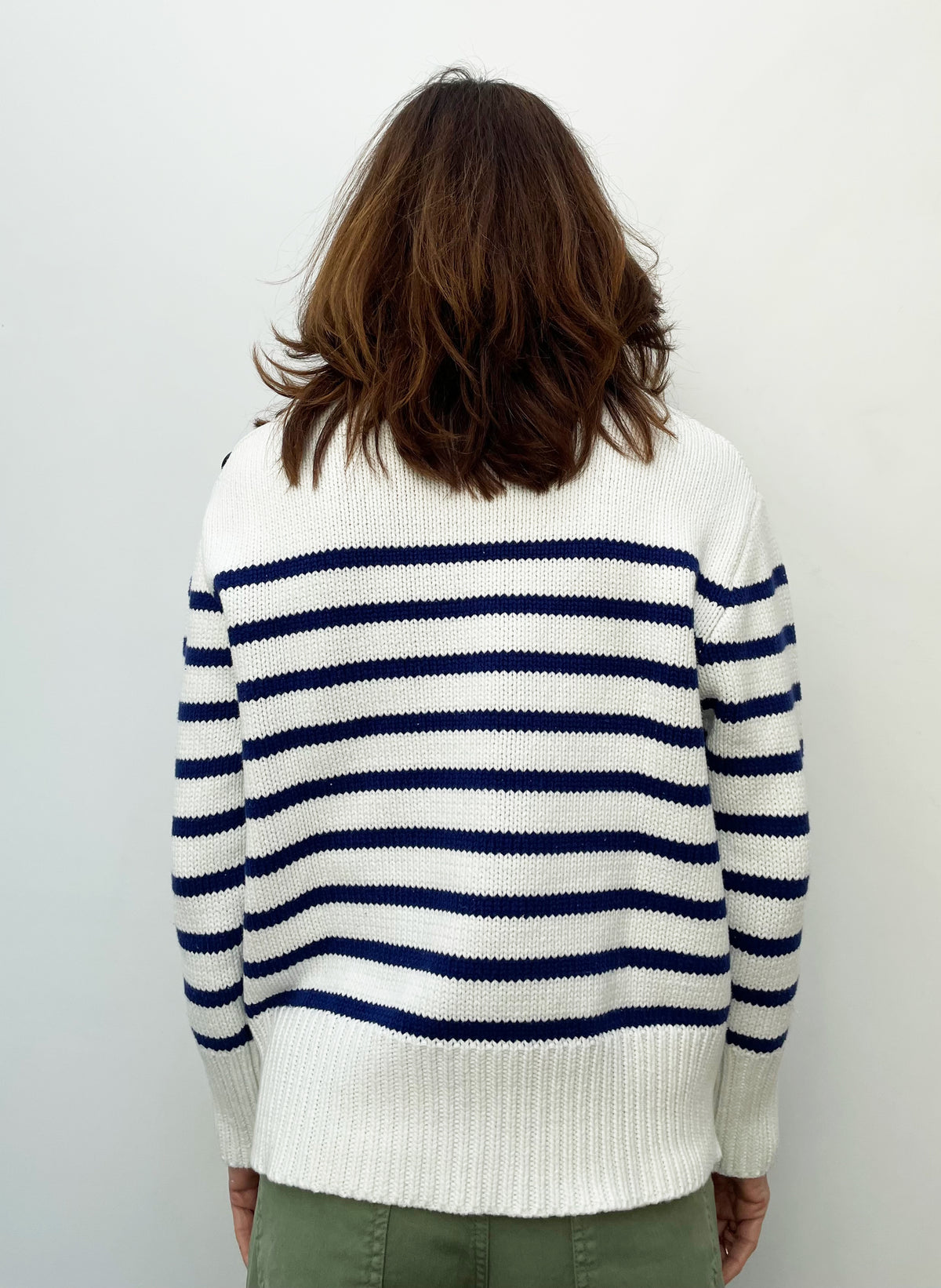 FIVE POE2111 Striped Top in Navy