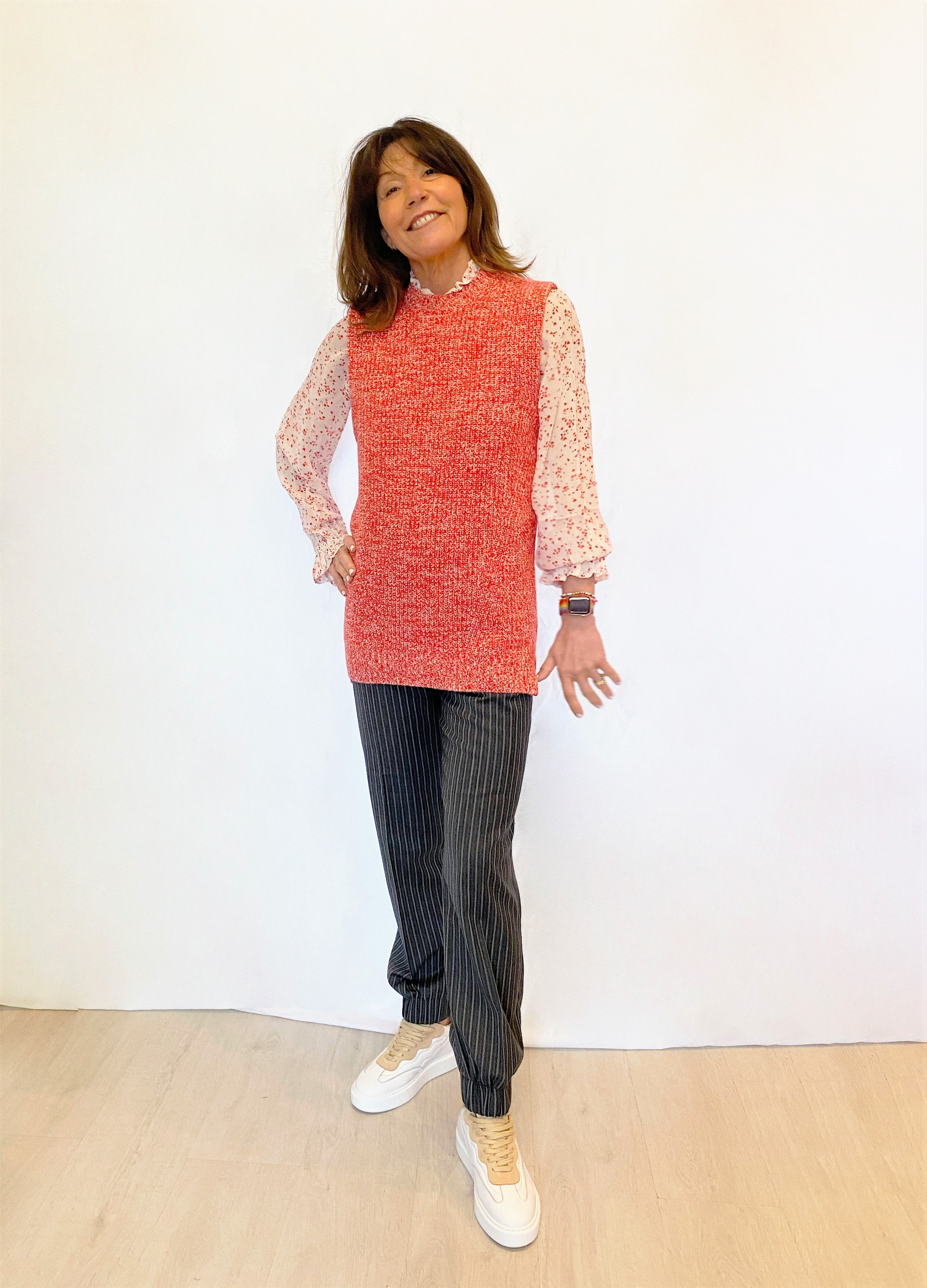 GANNI K1510 Cashmere Mix Knit in Flame