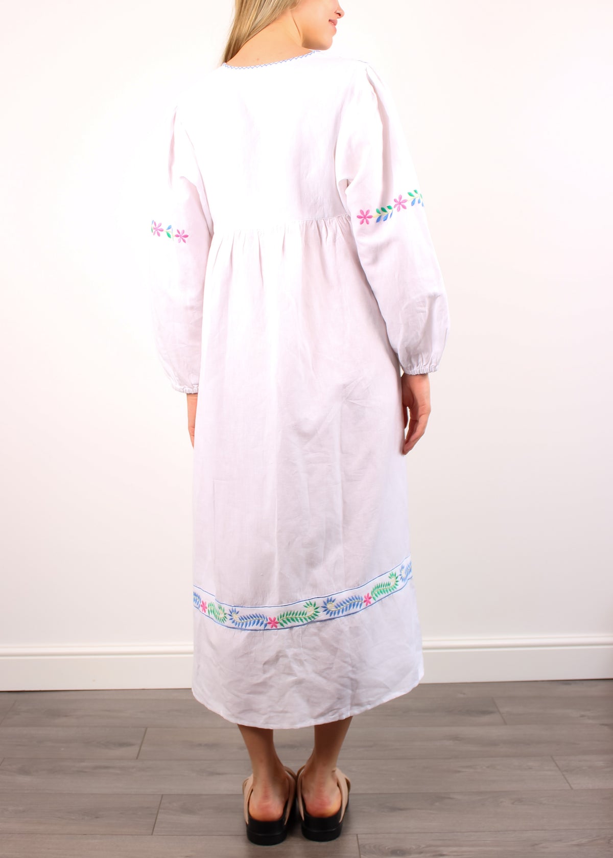 DG Lia Embroidered Dress in White Multi