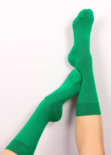 GANNI A4289 Cotton Socks in Kelly Green