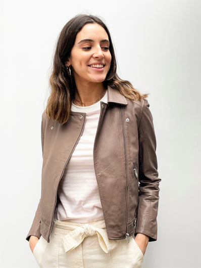SLF Katie Leather Jacket in Fossil