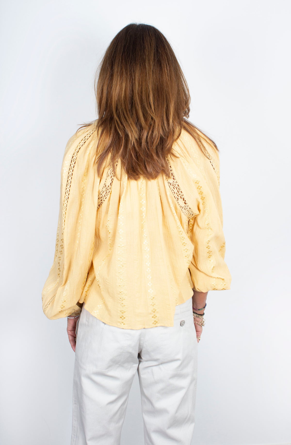 IM Janelle Lacy Cotton Blouse in Honey