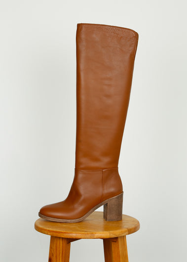 GG Vivienne Knee Leather Boot in Papaya