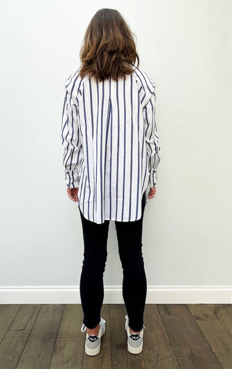 R&B Allison Striped Tunic in White Stripe