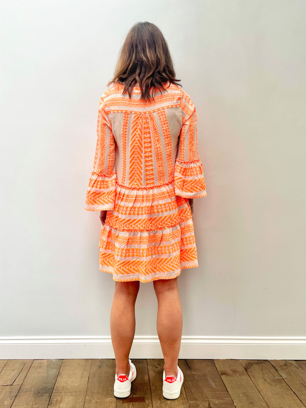 D Ella Short Dress in Neon Orange