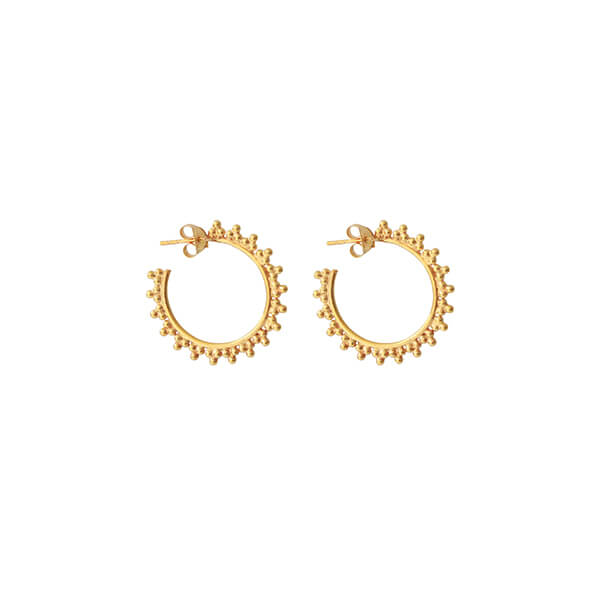 I AM JAI 1650A Small hoop ball earring in gold