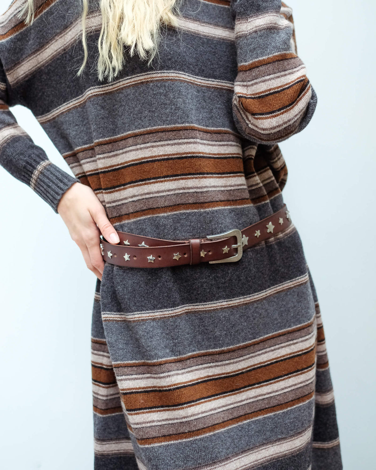 SW Star leather belt in dark brown