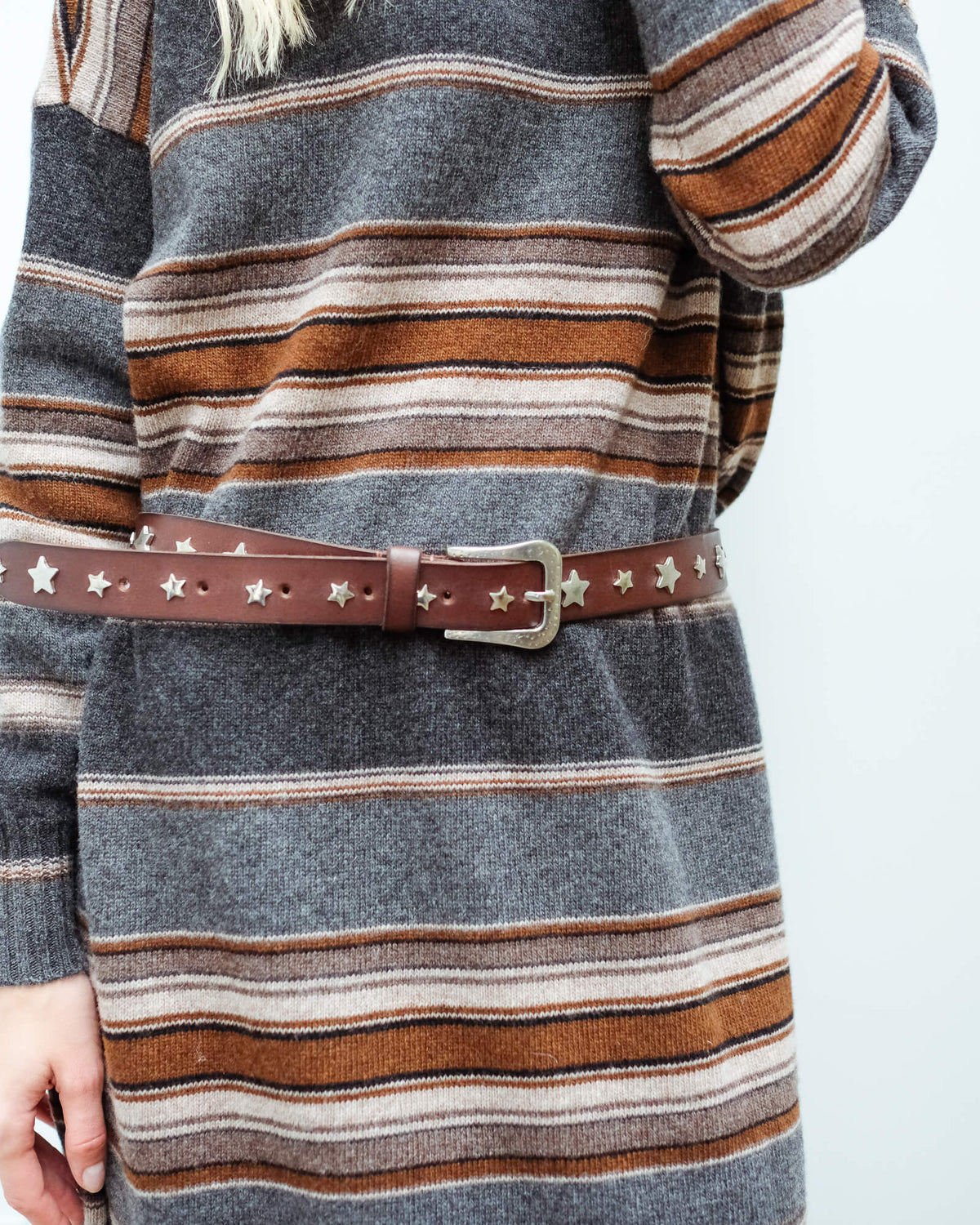 SW Star leather belt in dark brown
