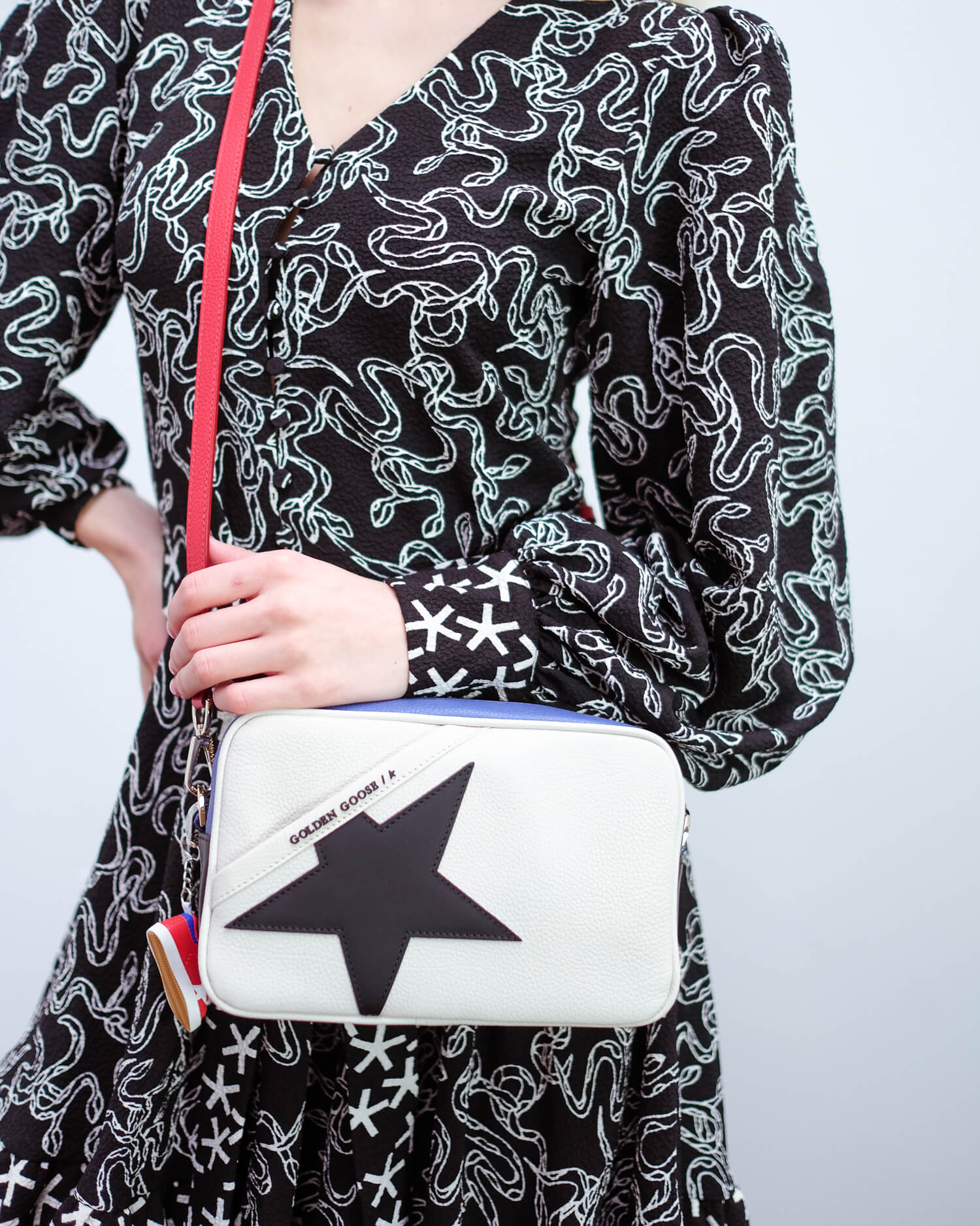 GG Star bag white with blue red