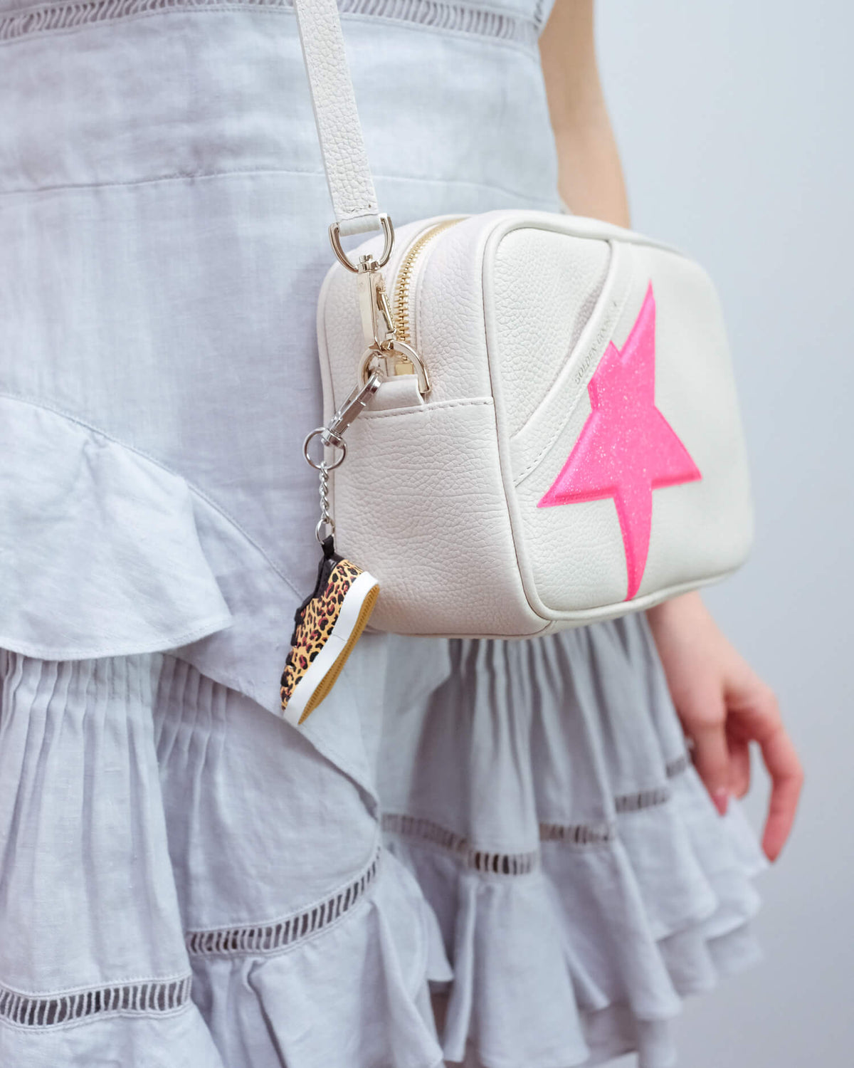 GG Star bag white with pink