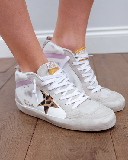 GG Mid star 634 in white with leopard