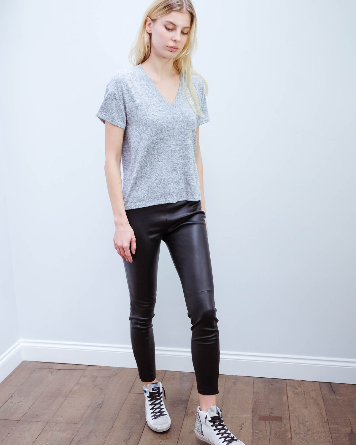 MM Arcadia leather trouser in black