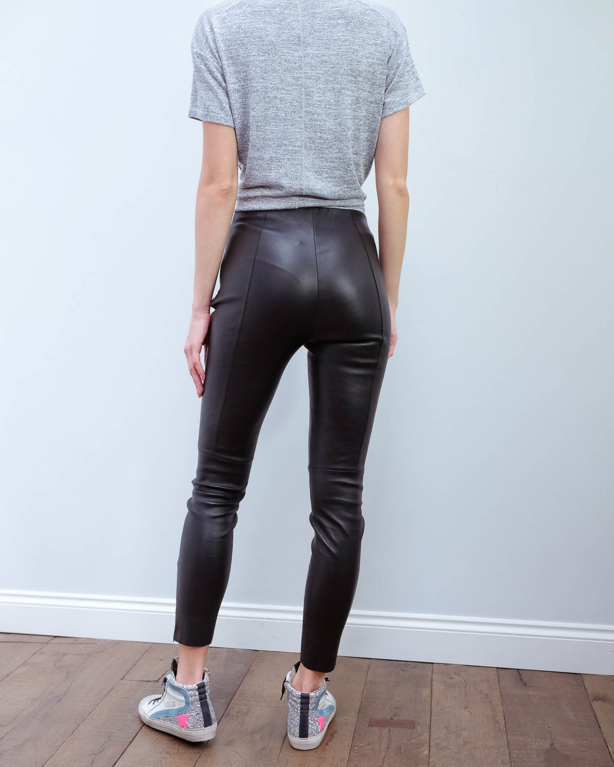 MM Arcadia leather trouser in black