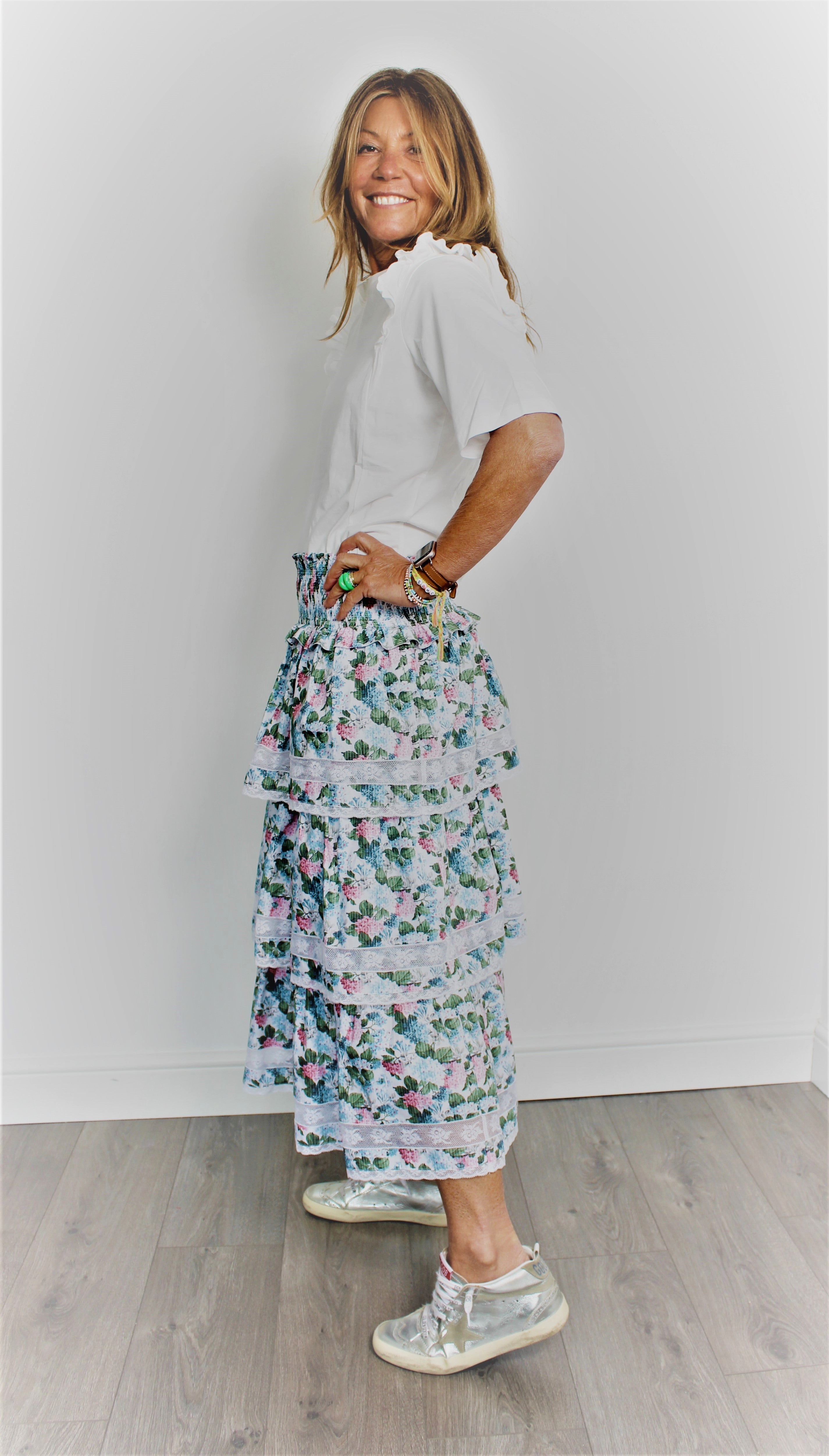 Loretta Caponi Flavia floral-print skirt