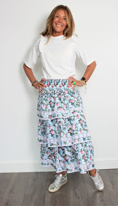You added <b><u>Loretta Caponi Flavia floral-print skirt</u></b> to your cart.