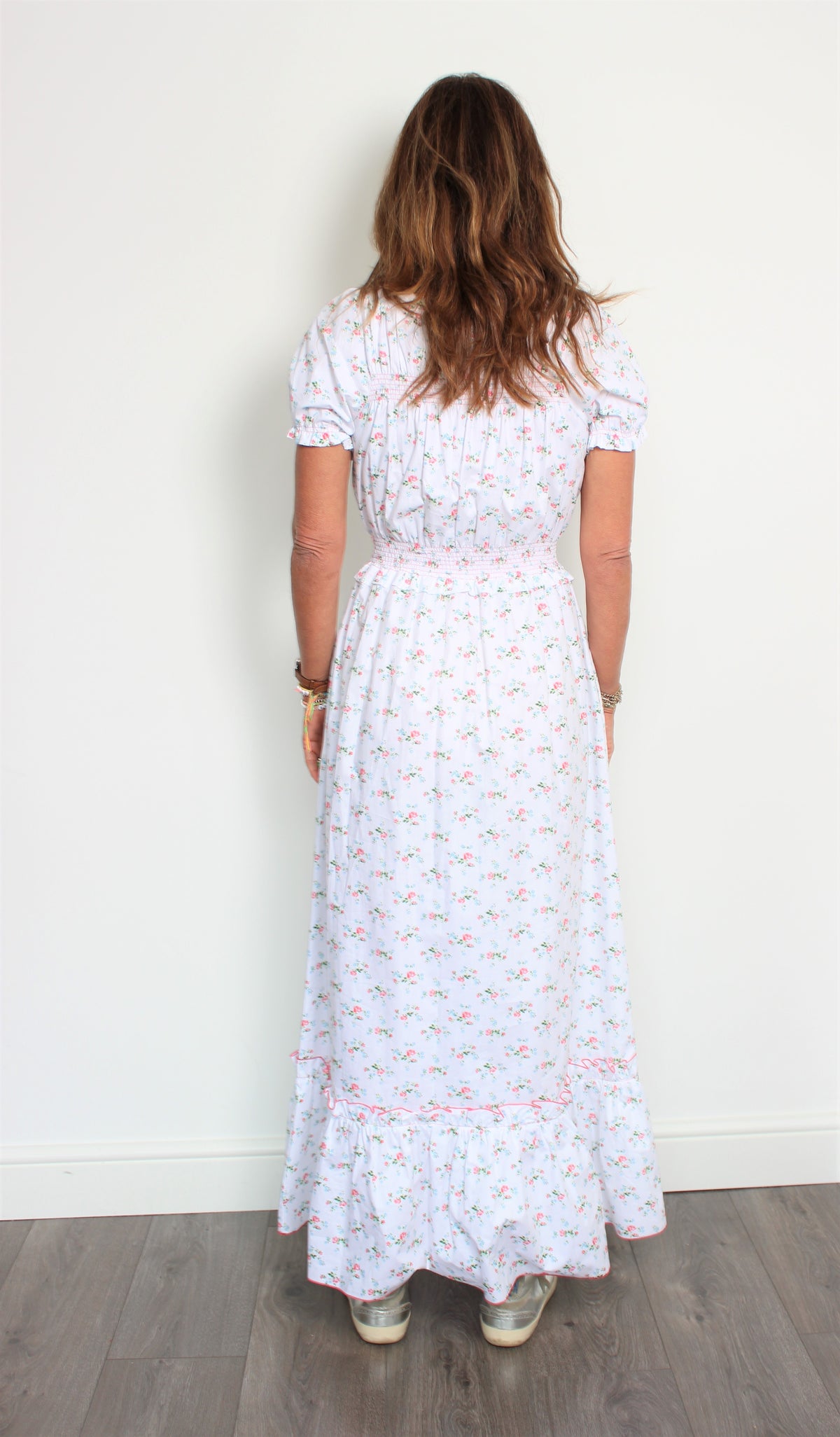 Loretta Caponi Stefania rose-print cotton maxi dress
