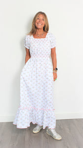 You added <b><u>Loretta Caponi Stefania rose-print cotton maxi dress</u></b> to your cart.