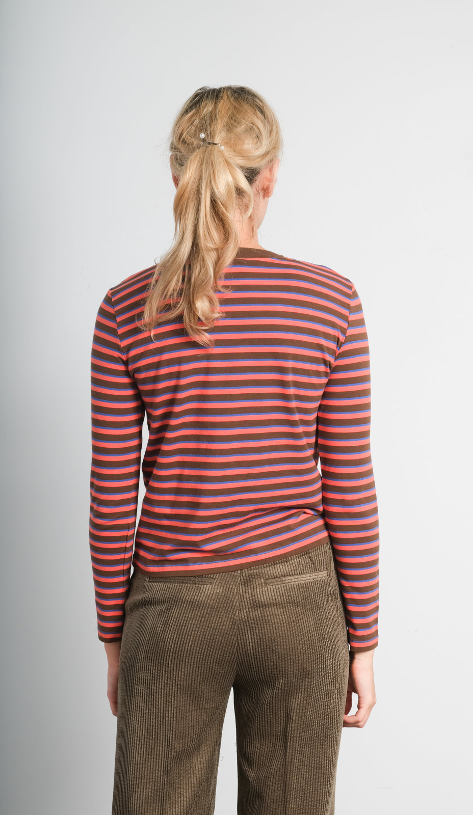 LOR Luxe stripe top in toffee