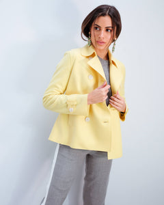 You added <b><u>HWL Pressed wool cropped trench in pastel yellow</u></b> to your cart.