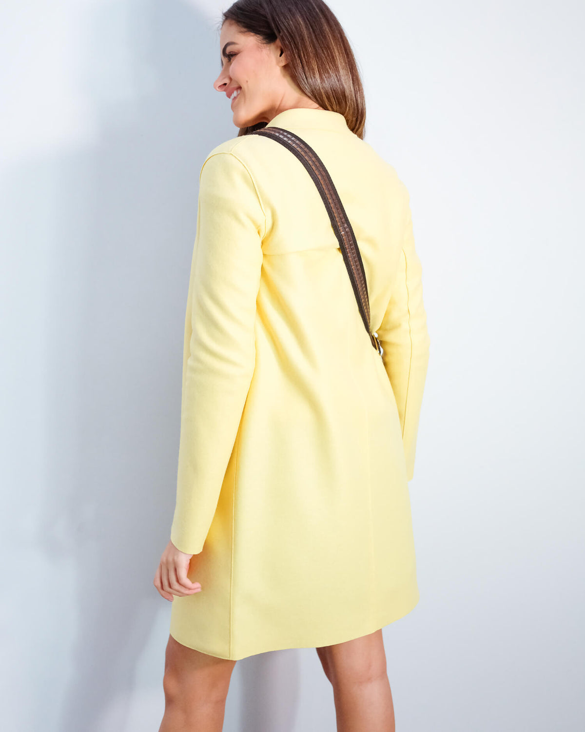 HWL Pressed wool boxy coat in pastel yellow