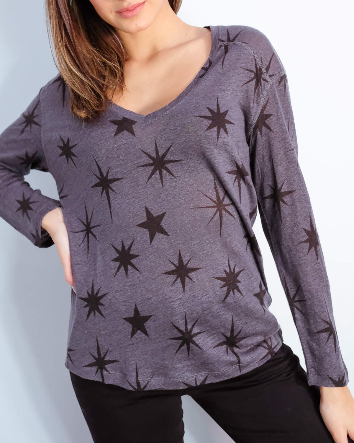 R Sami top in charcoal
