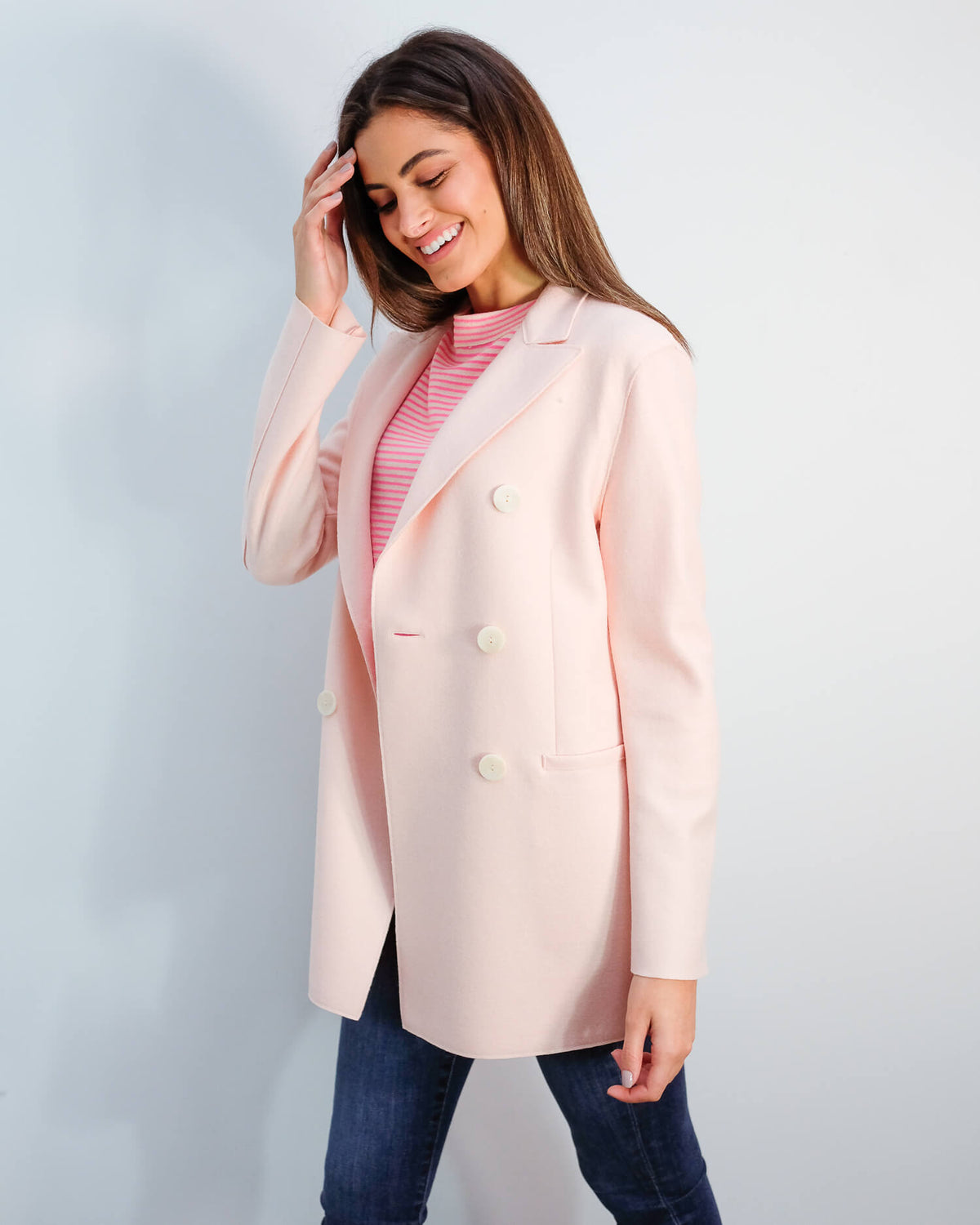 HWL Pressed wool blazer in pastel pink