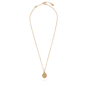You added <b><u>AB 10089 Mosaic scallop teardrop necklace in gold</u></b> to your cart.