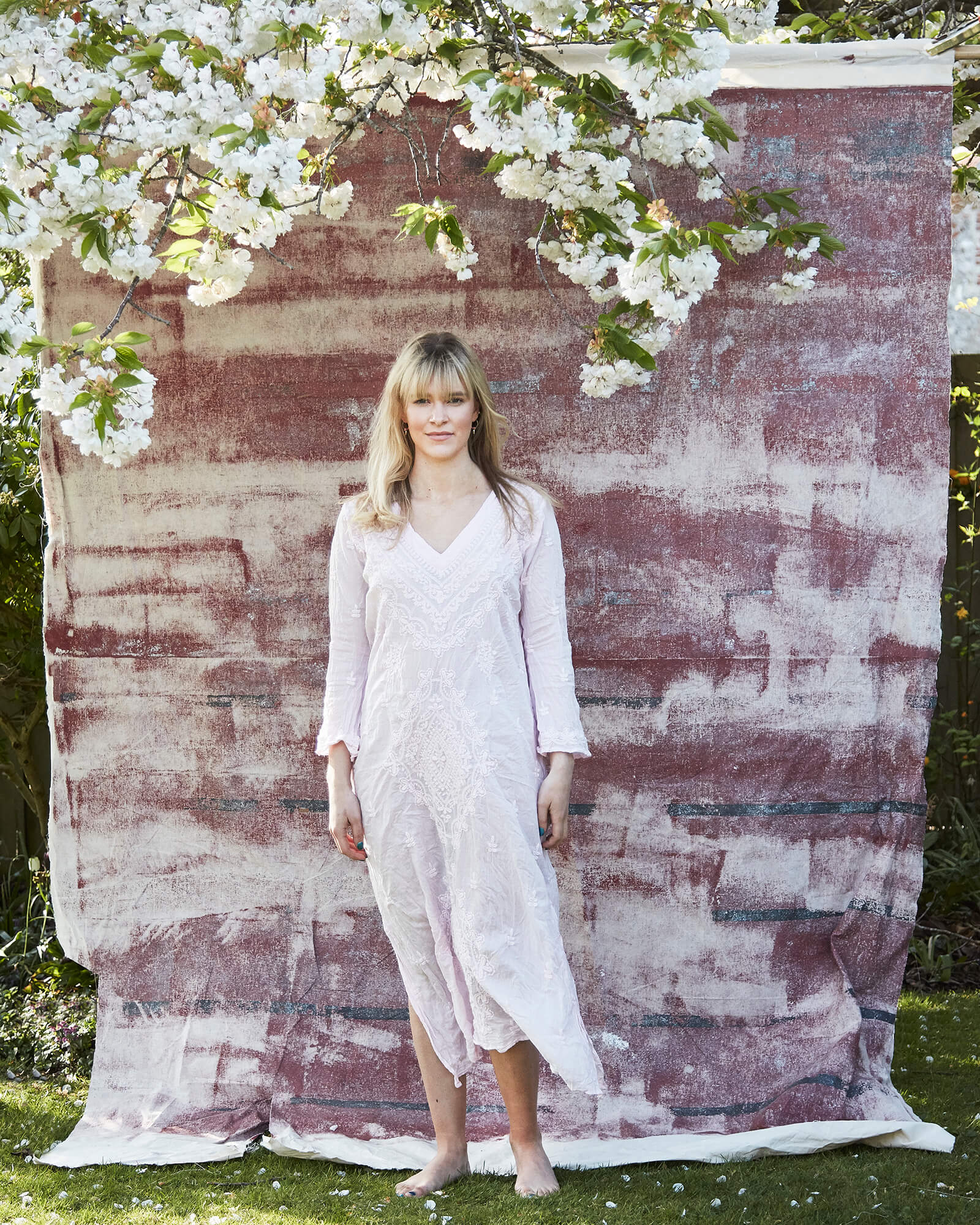 OS Goa dress long in pale pink