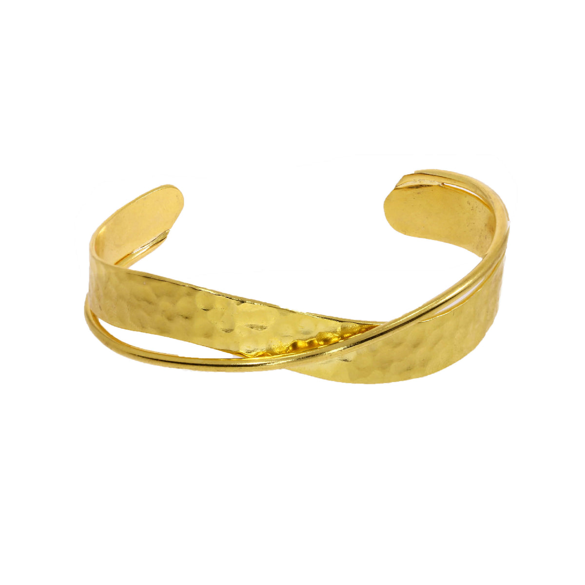 OTTOMAN Hammered gold double bangle