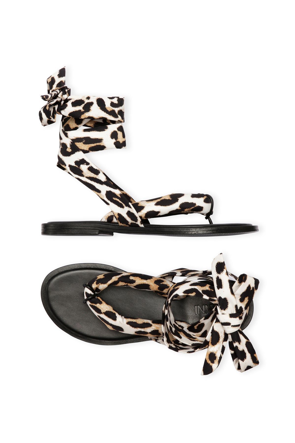 GANNI S1558 Recycled Tech Fabric Sandals in Leopard