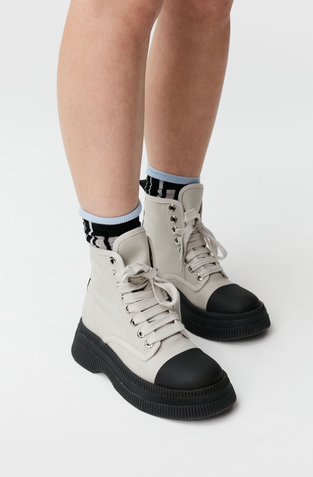 GANNI S1760 Creepers Boot in Egret