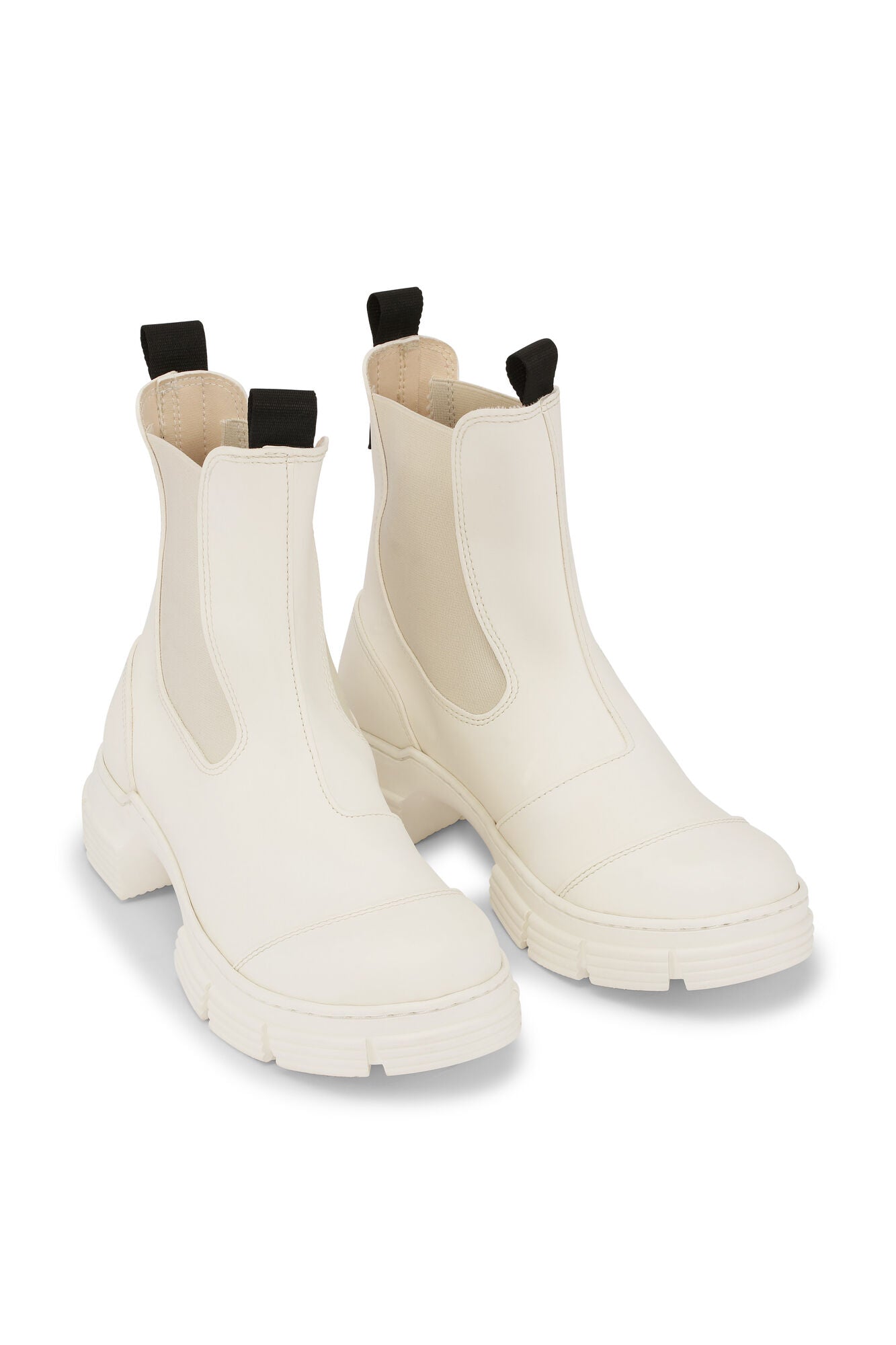GANNI Recycled Rubber City Boot in Egret