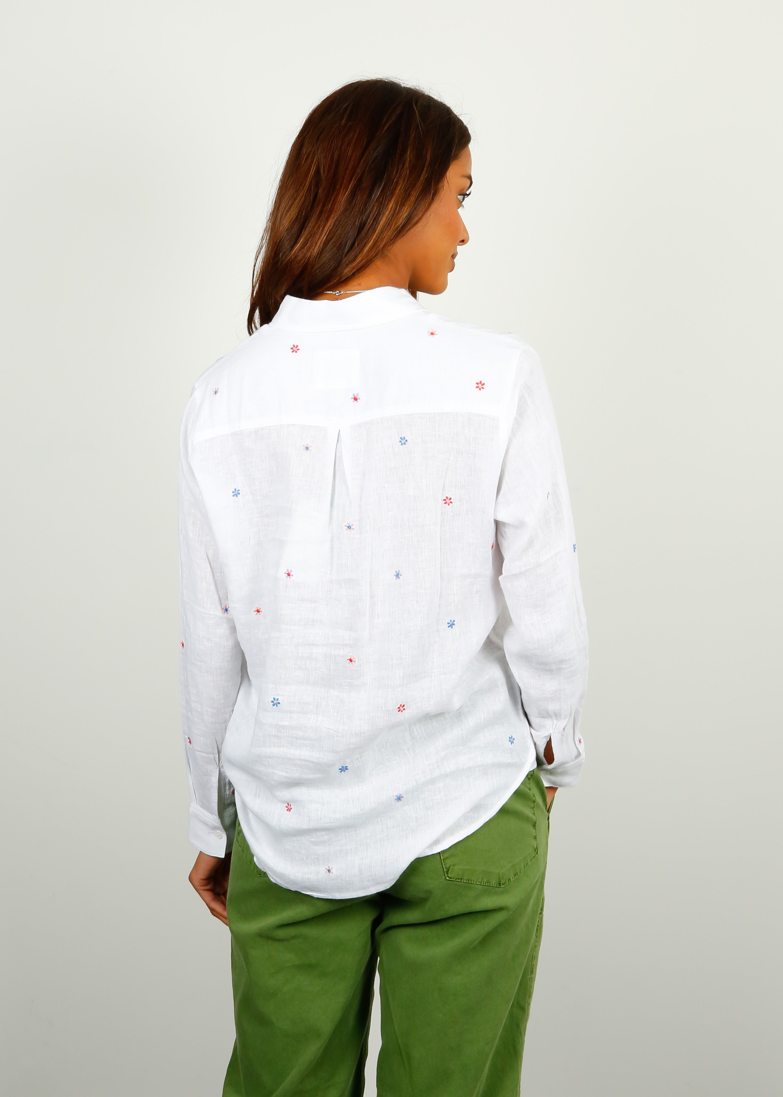 RAILS Charli Shirt in Multi Daisy Embroidery