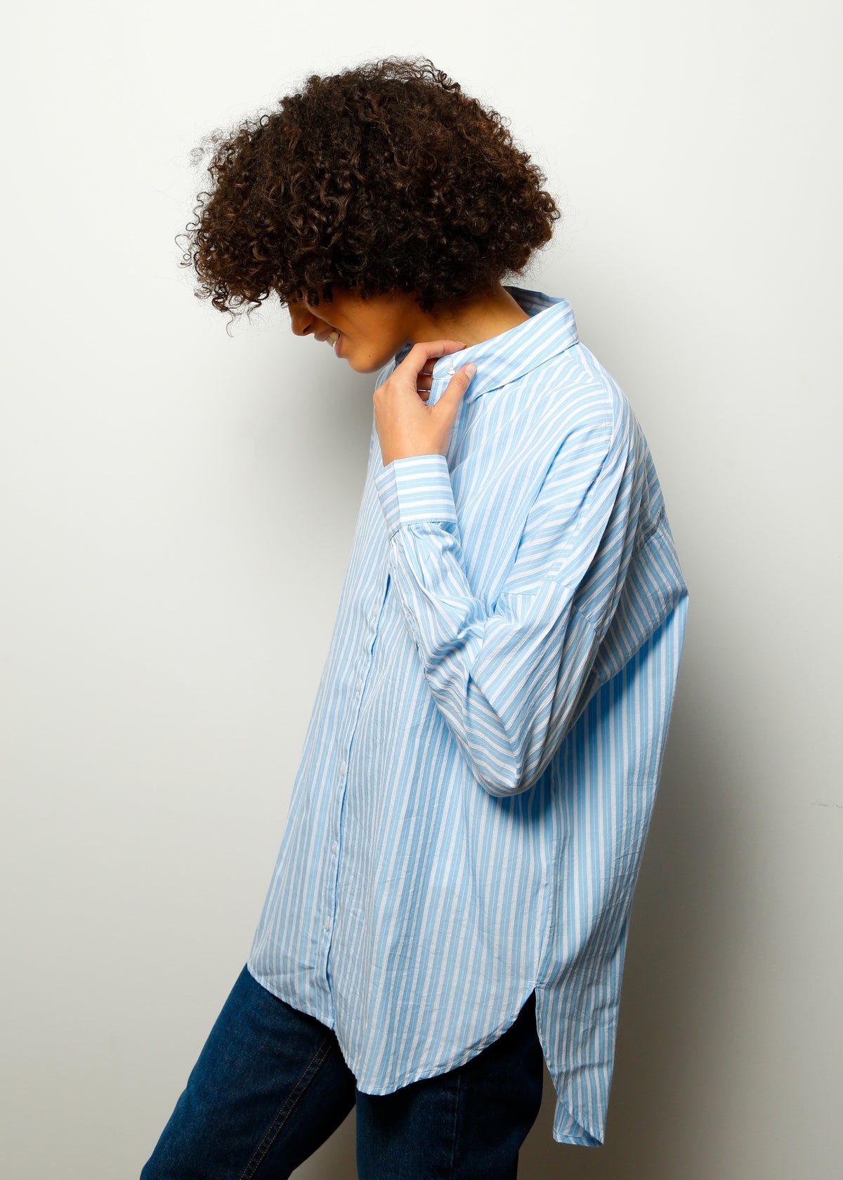 SLF Emma Sanni Stripe Shirt in Cashmere Blue