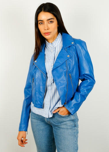 R&P Rilly Biker Jacket in Palace Blue