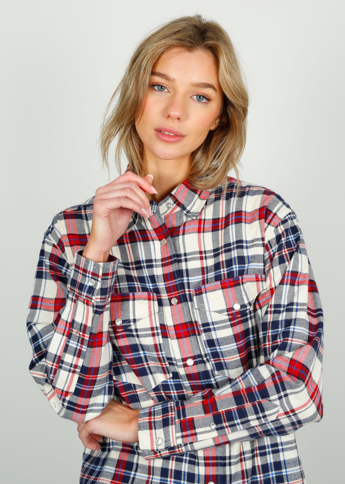 IM Mayola Check Shirt in Blue, Red