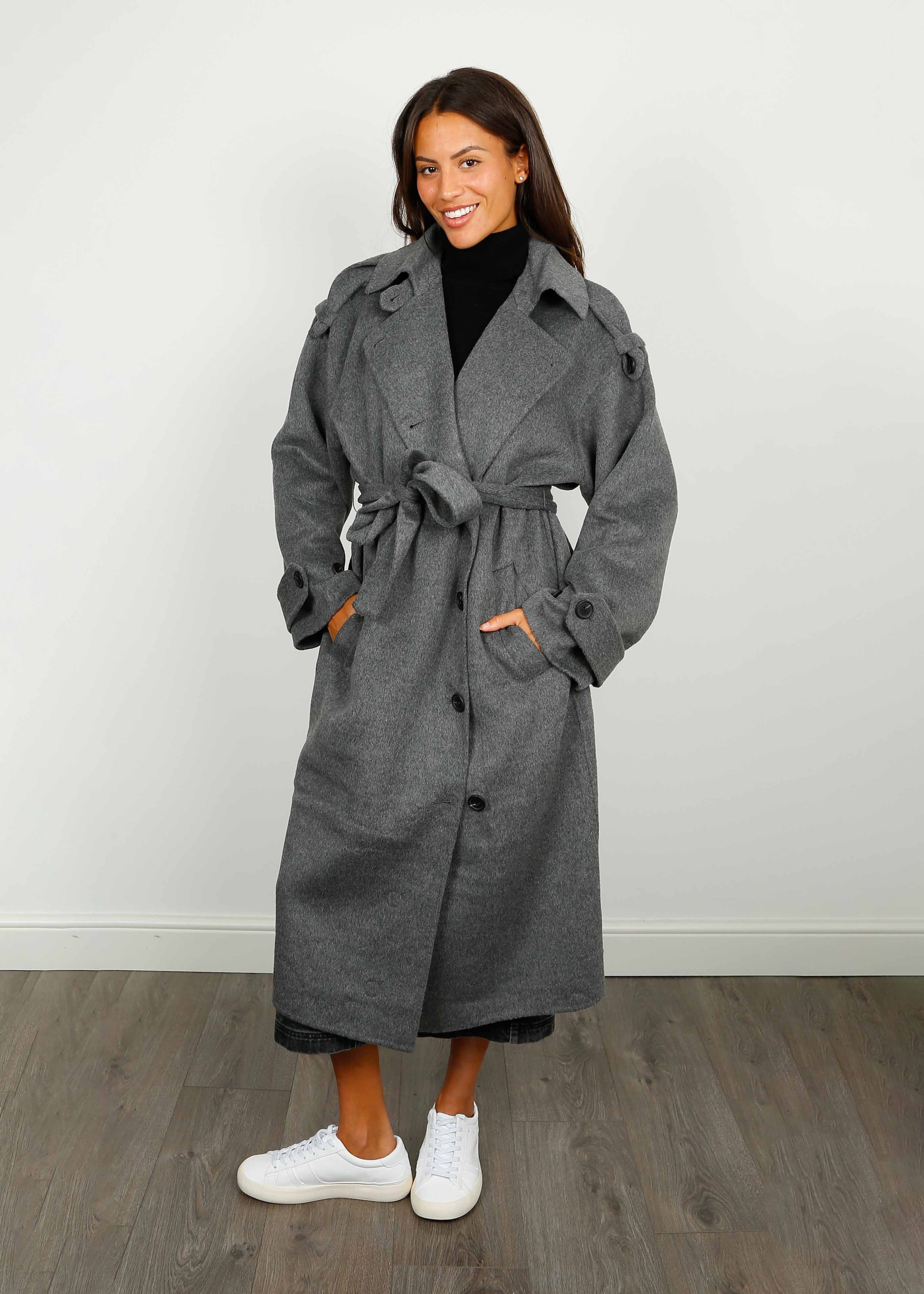 SEC.F Walance Coat in Dark Grey Melange – shopatanna