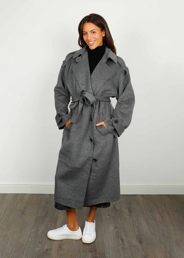 SEC.F Walance Coat in Dark Grey Melange