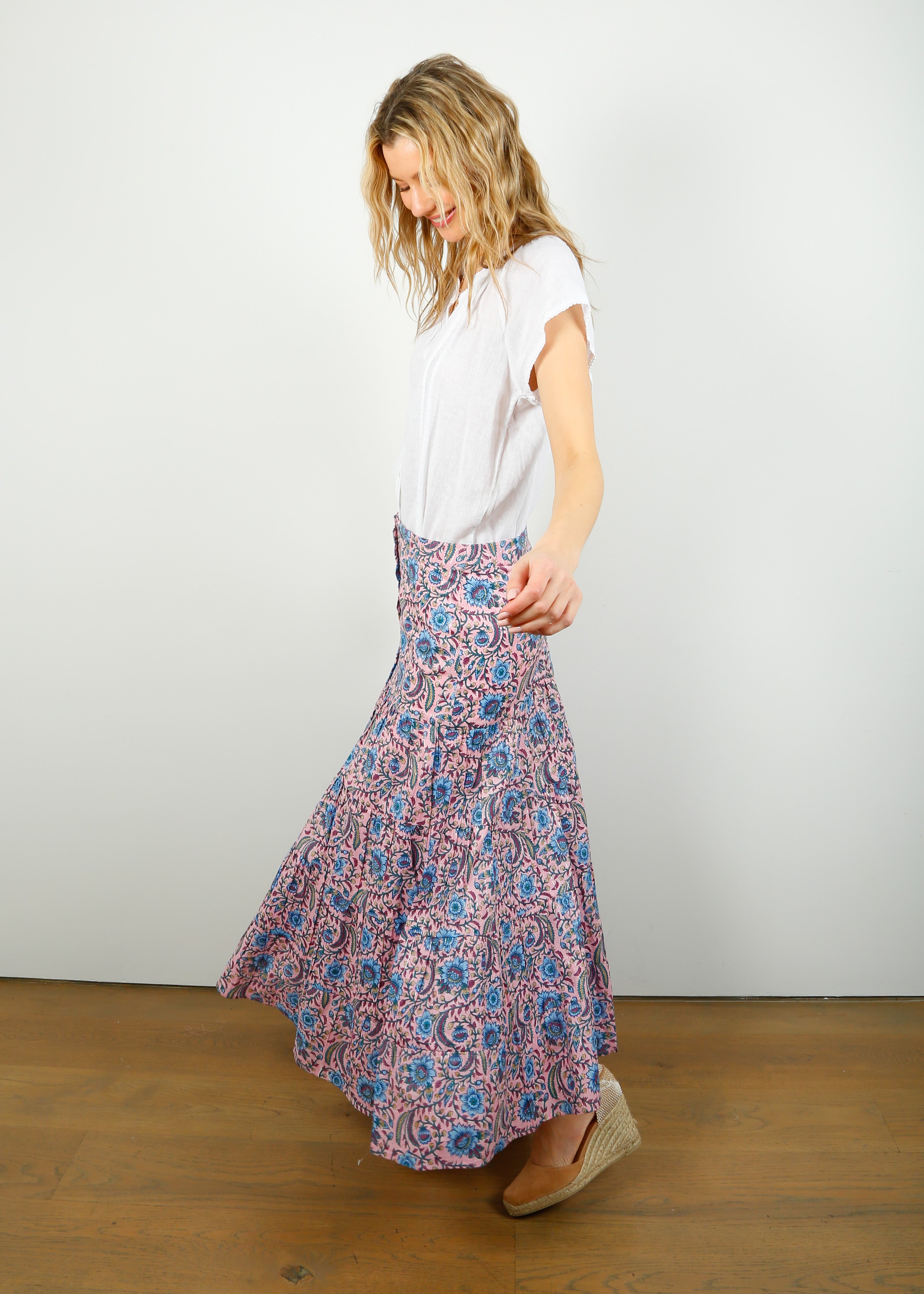 N&N Maddison Skirt in Orchid Chintz