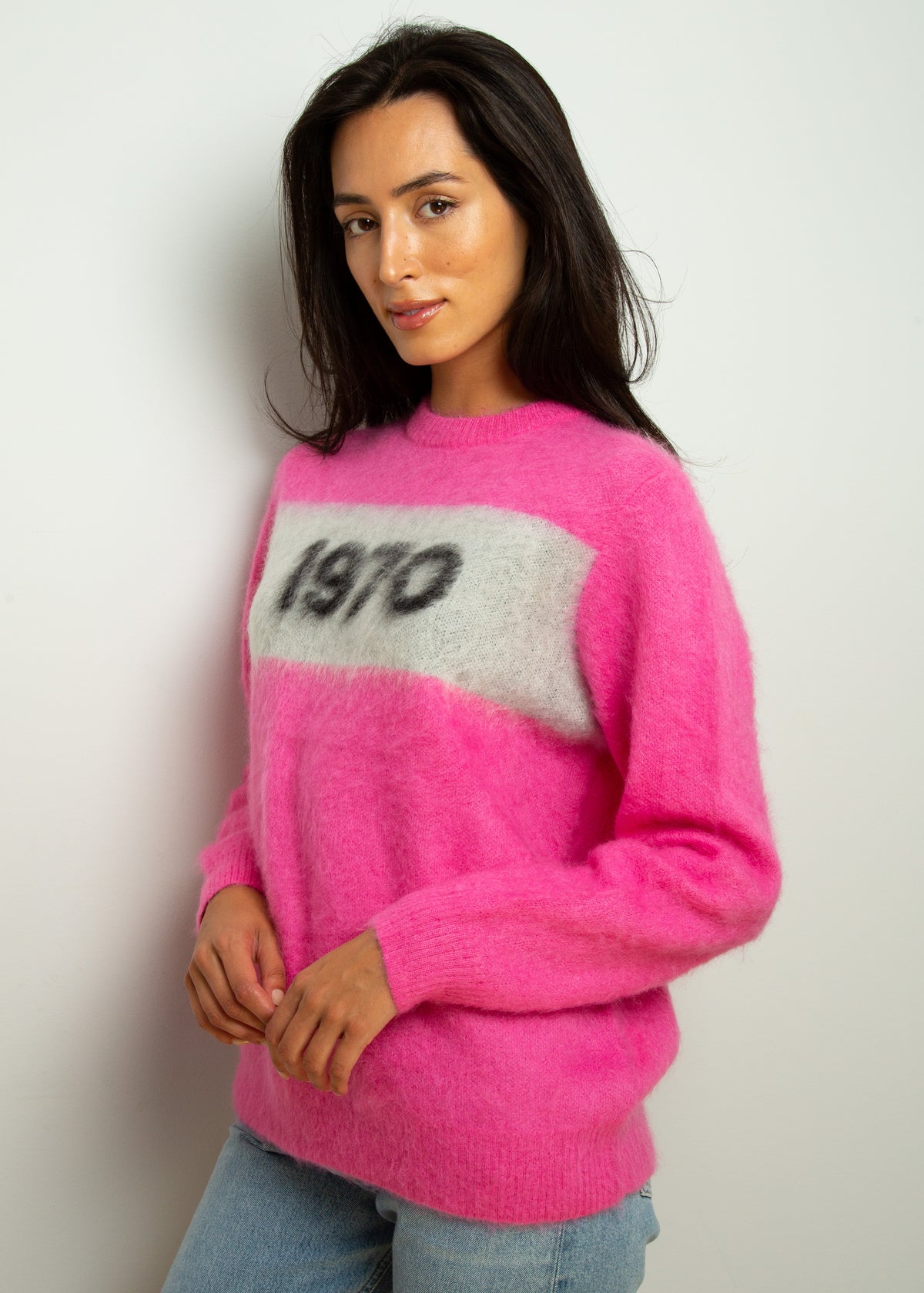 BF 1970 Mohair Jumper in Flamingo Pink