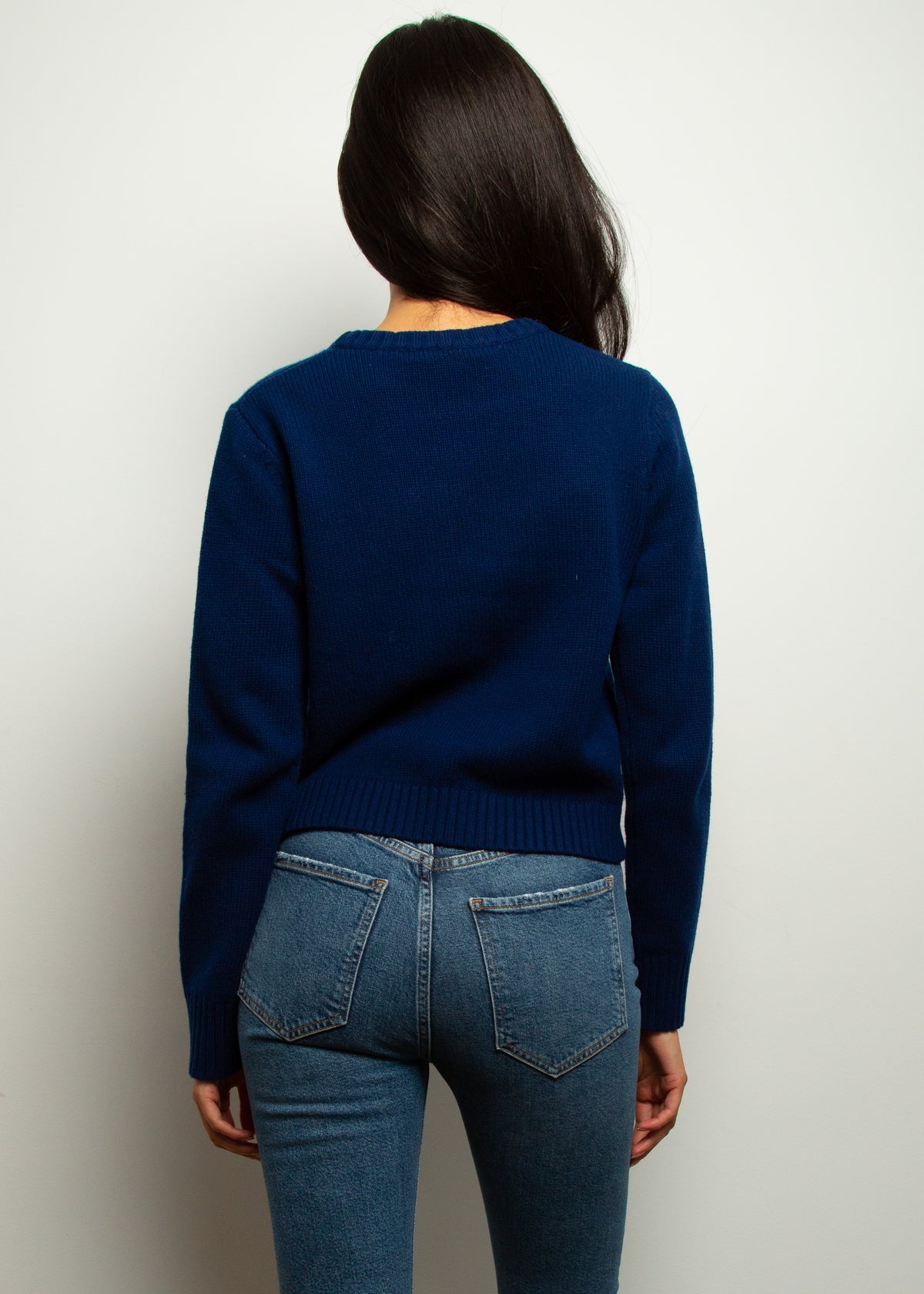 BF Cropped Art Jumper in Navy
