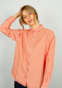 You added <b><u>SLF Emma Sanni Stripe Shirt in Orangeade</u></b> to your cart.