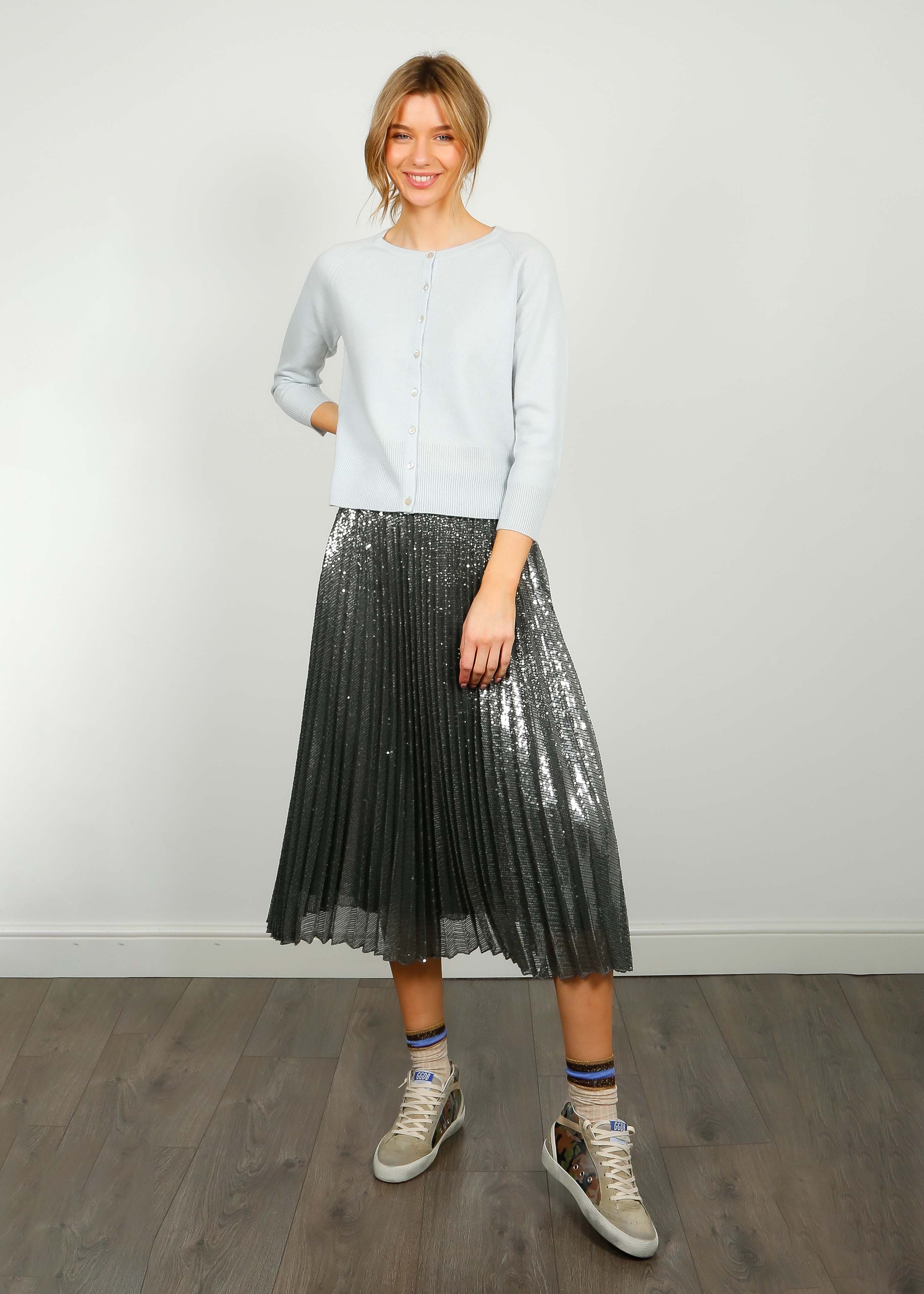 MM Falesia Pleated Skirt in Grey