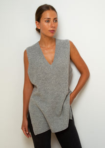 You added <b><u>360 Fernanda V Neck Vest in Mid Heather Grey</u></b> to your cart.